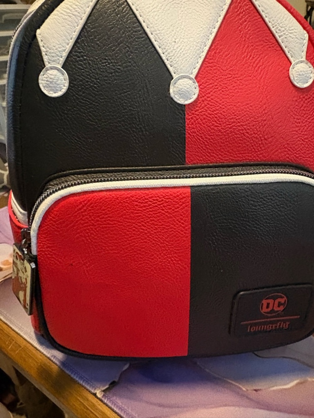 Loungefly Red, Black & White Harley Quinn Mini Backpack